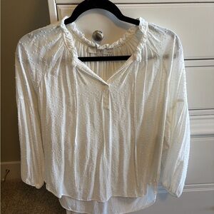 LOFT White Textured Blouse